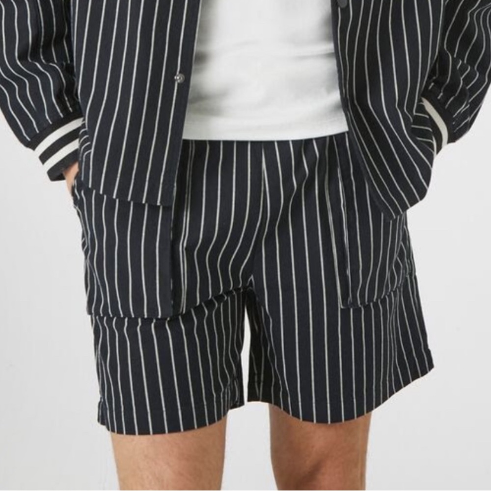 Striped Black shorts with Pinstripe